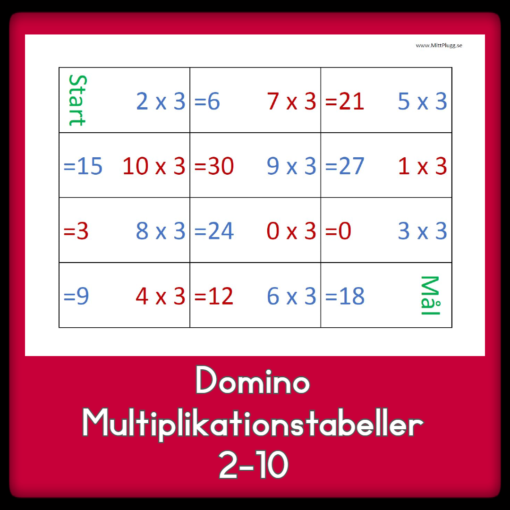 Domino Multiplikationstabeller