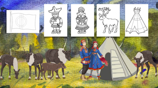 För de yngre eleverna och uppåt finns även ett häfte med 40 samiska färgläggningsbilder som passar från åk 1 och uppåt. Dessa bilder ger eleverna möjlighet att utforska samisk kultur och lära sig om olika aspekter av samiskt liv och traditioner.