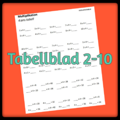 Multiplikation, tabeller 2-10