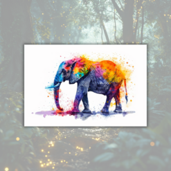 sagotanten stockbild med elefant sedd från sidan i akvarell