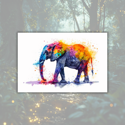 sagotanten stockbild med elefant sedd från sidan i akvarell