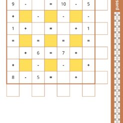 Bild med exempel på matematiskt korsord, en av tolv mattelekar.